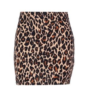 Boohoo Leopard Mini Skirt